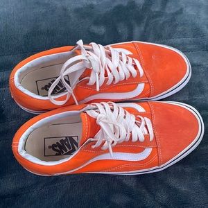 Vans yellow orangish size 7 men 8.5 in women use but in good condition